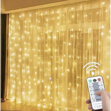 Світлодіодна гірлянда-штора LED Light SF-19 (3×2 м, тепле світло, USB + пульт)