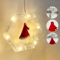 Гірлянда штора 10 нитей Шестикутники з фігурами та кульки від USB SF-50 Теплий світло