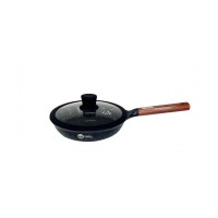 Сковорідка Higher Kitchen НК-318 з кришкою (24 см, гранітне антипригарне покриття)