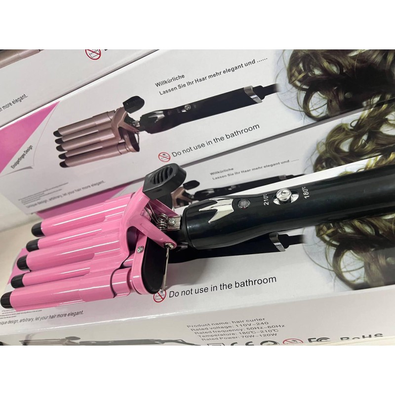 Плойка на п’ять хвиль Hair Curler KR-8832 (рожевий) - Вигідне рішення для кожного