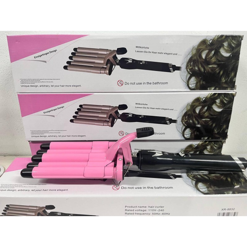 Плойка на п’ять хвиль Hair Curler KR-8832 (рожевий) - Вигідне рішення для кожного