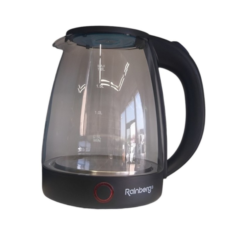 Скляний електрочайник Rainberg RB-2240 (2 л, 2200 Вт, LED-підсвітка) - Доступна ціна — гідна якість