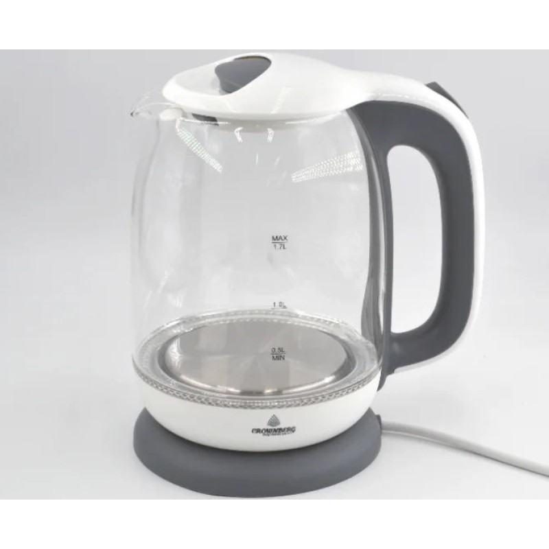 Скляний електрочайник Crownberg CB-9121 (1,7 л, 1800 Вт, LED-підсвітка) - Вигідне рішення для кожного