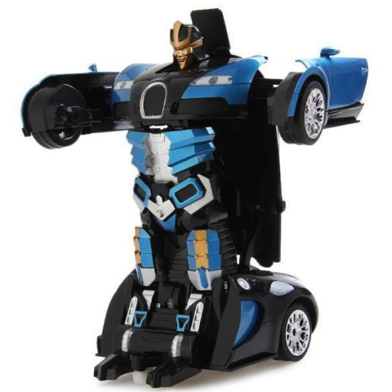 Радіокерована машинка-трансформер Robot Car Bugatti Size12 (синя, масштаб 1:12) - Вигідне рішення для кожного