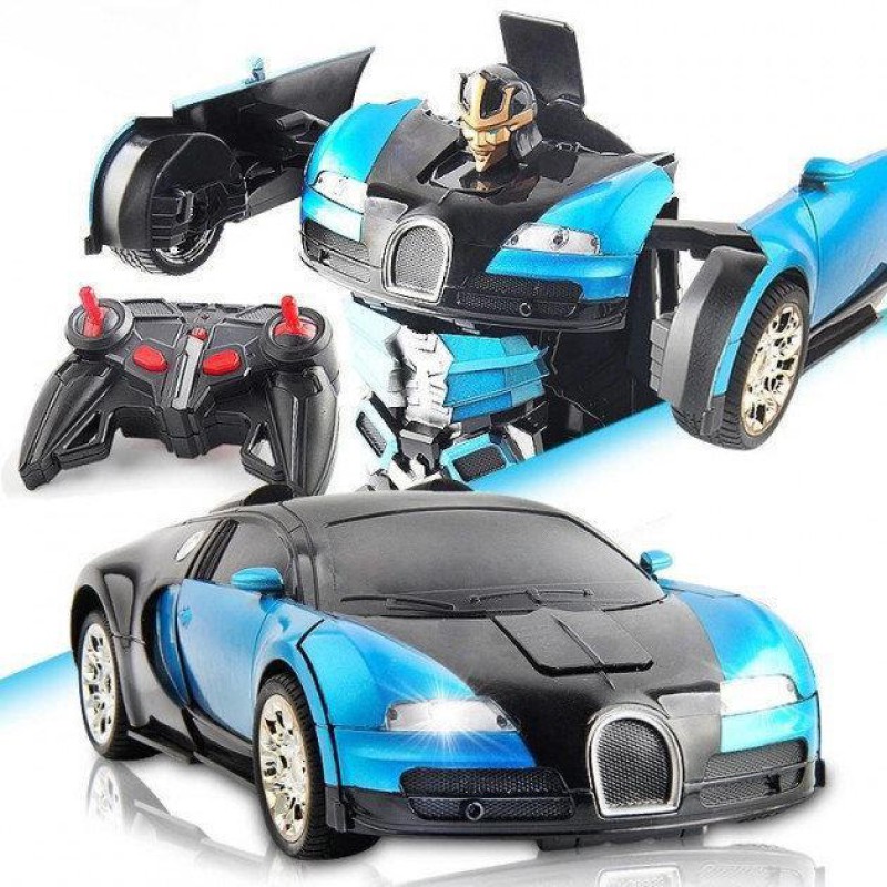 Радіокерована машинка-трансформер Robot Car Bugatti Size12 (синя, масштаб 1:12) - Вигідне рішення для кожного