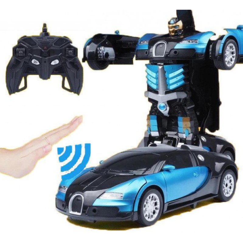 Радіокерована машинка-трансформер Robot Car Bugatti Size12 (синя, масштаб 1:12) - Вигідне рішення для кожного