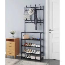 Універсальна підлогова вішалка для одягу New Simple Floor Clothes Rack (60×29,5×151 см, чорна)