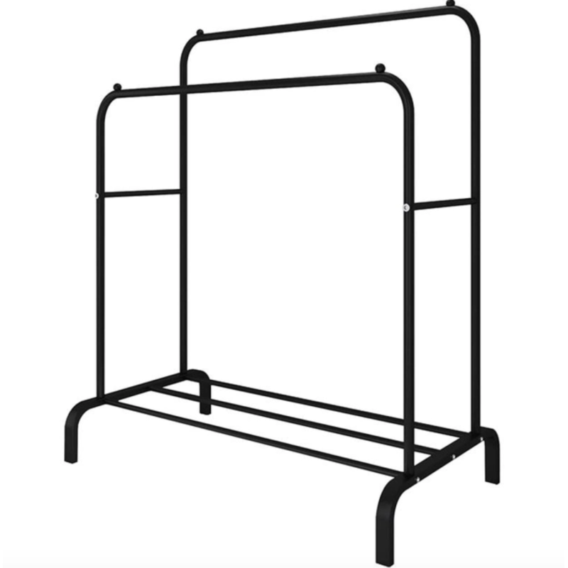 Подвійна підлогова вішалка для одягу та взуття Loft Rack (чорна) - Практичний вибір за бюджетною вартістю