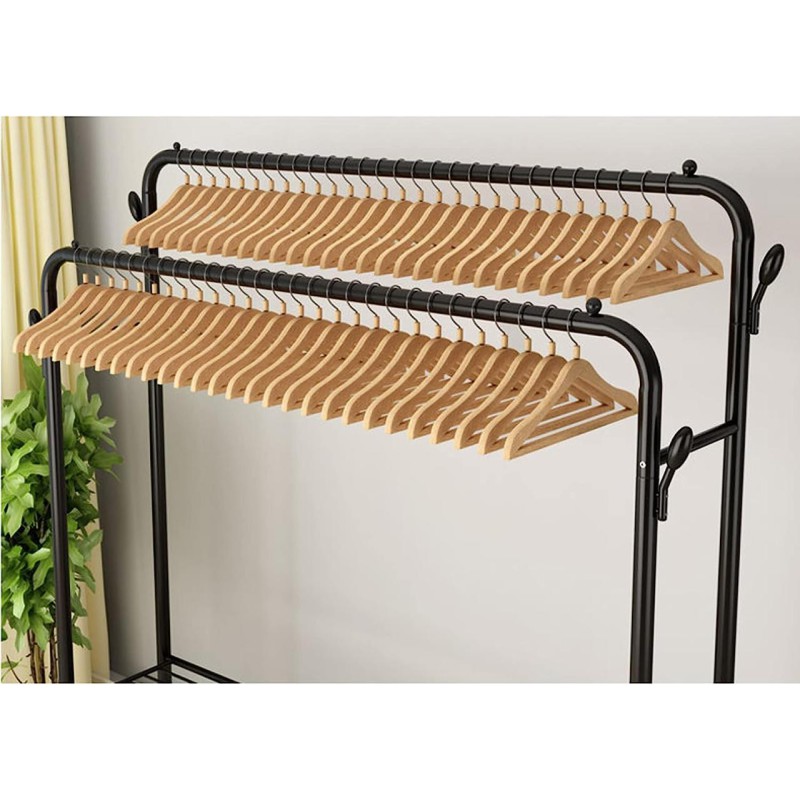 Подвійна підлогова вішалка для одягу та взуття Loft Rack (чорна) - Практичний вибір за бюджетною вартістю