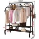 Подвійна підлогова вішалка для одягу та взуття Loft Rack (чорна) - Практичний вибір за бюджетною вартістю