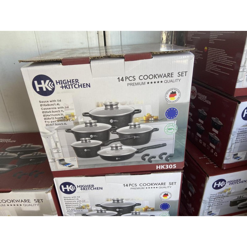 Набір каструль і сковорода Higher Kitchen HK-305 (червоний) - Максимум можливостей за мінімум витрат