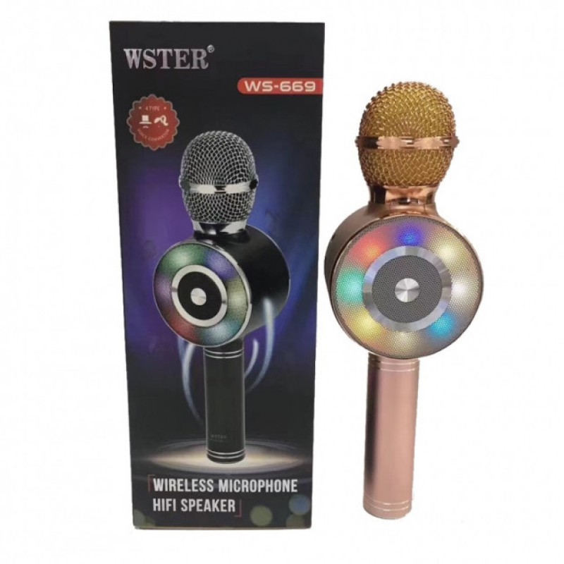 Караоке-мікрофон Wster WS-669 (Bluetooth, USB, microSD, AUX) - Функціональність без переплат