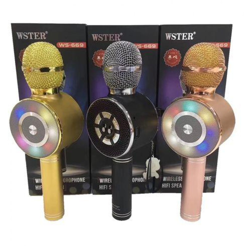 Караоке-мікрофон Wster WS-669 (Bluetooth, USB, microSD, AUX) - Функціональність без переплат
