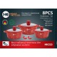 Набір каструль Higher Kitchen HK-325 (червоний, з антипригарним гранітним покриттям) - Функціональність без переплат